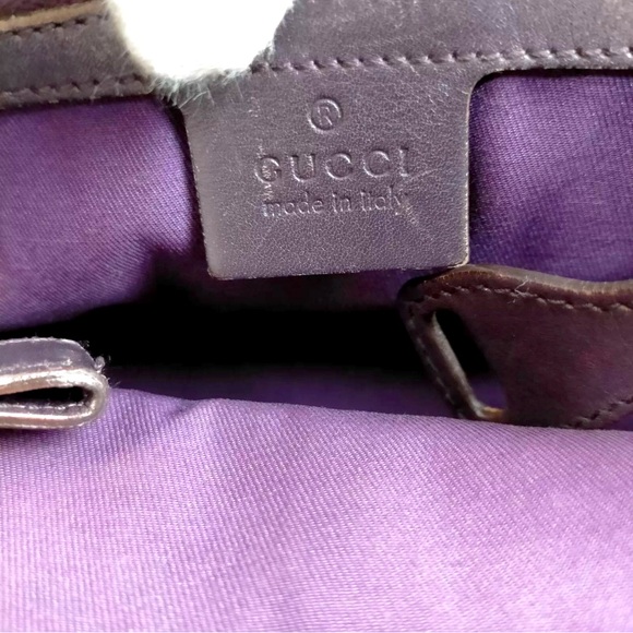 Gucci Hand Bag  Purple Leather made in Italy 🇮🇹 - Picture 6 of 8
